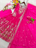 Pure Fox Georgette With Embroidery 5mm Sequences Work Anarkali Salwar Kameez