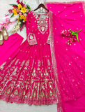 Pure Fox Georgette With Embroidery 5mm Sequences Work Anarkali Salwar Kameez