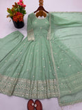 Fully Stitched & Ready to Wear Crunchy Silk With Embroidered Sequence work Salwar Kameez