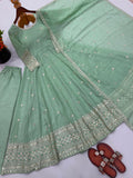 Fully Stitched & Ready to Wear Crunchy Silk With Embroidered Sequence work Salwar Kameez