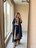 New Designer Party Wear Look Pure Heavy Faux Georgette Top Plazzo & Dupatta Set