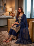 New Designer Party Wear Look Pure Heavy Faux Georgette Top Plazzo & Dupatta Set