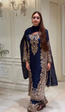 New Designer Party Wear Look Pure Heavy Faux Georgette Top Plazzo & Dupatta Set