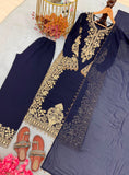 New Designer Party Wear Look Pure Heavy Faux Georgette Top Plazzo & Dupatta Set