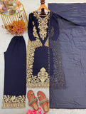 New Designer Party Wear Look Pure Heavy Faux Georgette Top Plazzo & Dupatta Set