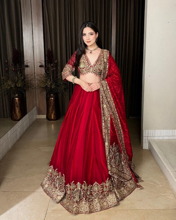 Chinon Fabric with Coding with Sequence work Fully Stitched Lehenga Choli
