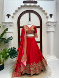 Chinon Fabric with Coding with Sequence work Fully Stitched Lehenga Choli