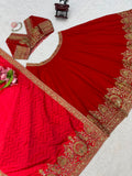 Chinon Fabric with Coding with Sequence work Fully Stitched Lehenga Choli