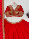 Chinon Fabric with Coding with Sequence work Fully Stitched Lehenga Choli