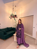 Heavy Faux Georgette With Chain Stitch Embroidery Sequence Work Salwar Kameez