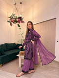 Heavy Faux Georgette With Chain Stitch Embroidery Sequence Work Salwar Kameez