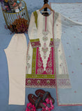 New Designer Party Wear Look Pure Roman Silk Top & Bottom With Dupatta set