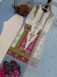 New Designer Party Wear Look Pure Roman Silk Top & Bottom With Dupatta set
