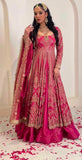 Simmer Silk with Heavy Embroidery Sequence Work With Sleeves Beautiful Top Lehenga Dupatta Set