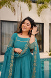 NEW FANCY EMBROIDERY SEQUENCE WITH CODING WORK ANARKALI GOWN-PENT WITH DUPATTA