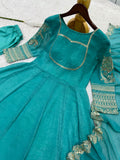 NEW FANCY EMBROIDERY SEQUENCE WITH CODING WORK ANARKALI GOWN-PENT WITH DUPATTA