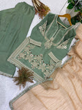 DEDESIGNER CORDING WITH SEQUENCE EMBROIDERED WORKED TOP SALWAAR WITH DUPATTA