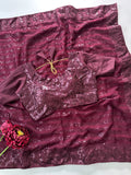 5MM SEQUINS & MULTY EMBROIDERY WORK BEAUTIFUL SAREE