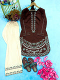 New Designer Party Wear Look Roman Silk & Farshi Palazzo Set
