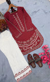 New Designer Party Wear Look Roman Silk & Farshi Palazzo Set