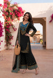 New Fancy Design Pakistani Top - Plazzo And Dupatta Set Fully Stitched