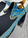 New Fancy Design Pakistani Top - Plazzo And Dupatta Set Fully Stitched