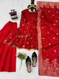 Satin silk with Weaving with fancy coin lace Salwar Kameez