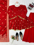 Satin silk with Weaving with fancy coin lace Salwar Kameez