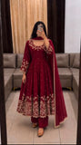 New Designer Faux Georgette With Embroidery Work Gown And Dupatta Set