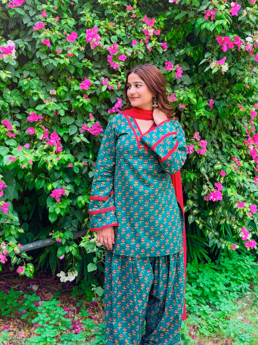 Heavy Pure Natural Crep Fully Fancy Sleeves Beautiful Salwar Kameez