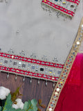 Fully Stitched & Ready to Wear Roman Glass With Real Mirror work Salwar Kameez