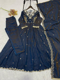 BEAUTIFUL VICHITRA WITH BEADS SEQUENCE EMBROIDERY WORK SALWAR KAMEEZ