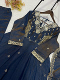 BEAUTIFUL VICHITRA WITH BEADS SEQUENCE EMBROIDERY WORK SALWAR KAMEEZ