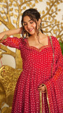 Faux Georgette with Digital Printed with gotta Patti lace with Fancy Latkan Anarkali Salwar Kameez