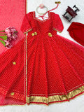 Faux Georgette with Digital Printed with gotta Patti lace with Fancy Latkan Anarkali Salwar Kameez