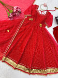 Faux Georgette with Digital Printed with gotta Patti lace with Fancy Latkan Anarkali Salwar Kameez