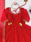 Faux Georgette with Digital Printed with gotta Patti lace with Fancy Latkan Anarkali Salwar Kameez
