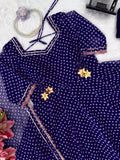 Faux Georgette with Digital Printed with gotta Patti lace with Fancy Latkan Anarkali Salwar Kameez