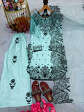 New Designer Party Wear Look Pure Satin Rayon Top & Palazzo With Dupatta set