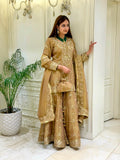 New Designer Party Wear Look Pure Nc Moss Silk Top & Palazzo With Dupatta set
