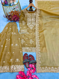 New Designer Party Wear Look Pure Nc Moss Silk Top & Palazzo With Dupatta set