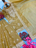 New Designer Party Wear Look Pure Nc Moss Silk Top & Palazzo With Dupatta set