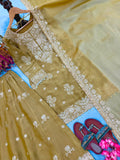 New Designer Party Wear Look Pure Nc Moss Silk Top & Palazzo With Dupatta set