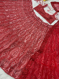 Premium Net Embellished With Beautiful Thread Embroidery Lehenga Choli