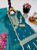New Designer Party Pure Fox Georgette Sharara Suit & Dupatta Set