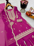 New Designer Party Pure Fox Georgette Sharara Suit & Dupatta Set