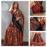 NAVRATRI SPECIAL PRINTED AND KODI LACE LEHENGA CHOLI WITH DUPATTA