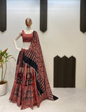NAVRATRI SPECIAL PRINTED AND KODI LACE LEHENGA CHOLI WITH DUPATTA