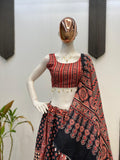 NAVRATRI SPECIAL PRINTED AND KODI LACE LEHENGA CHOLI WITH DUPATTA