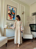 New Designer Party Wear Look Pure Roman Glass Over Size Long Kaftan & Bottom With Dupatta set